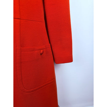 Vintage 1960s Promenade Italian virgin wool dress with faux fur trim