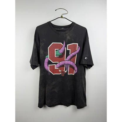 Vintage 90s Starter Dennis Rodman Chicago Bulls tee, thrashed, XXL