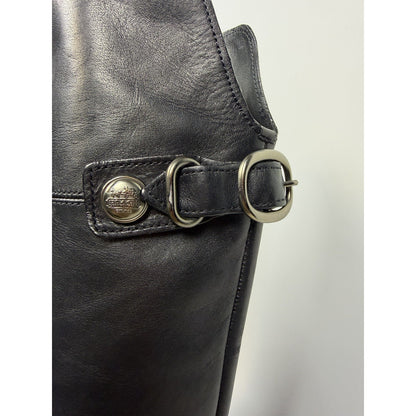 Coach Benita black leather over-the-knee riding boots, size 9.5 B