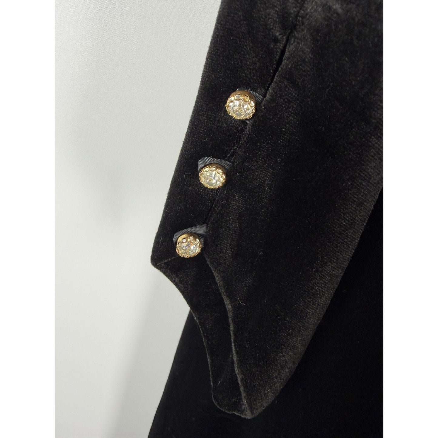 Vintage 80s David Brown Neiman Marcus Velvet Sequin Sleeve Gown