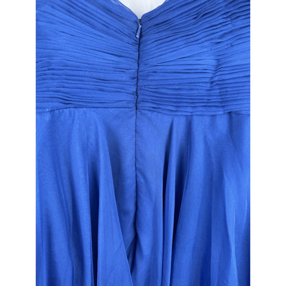 Mac Duggal Size 4 Electric Blue Beads Jewels Embellishments Strapless Short Gown