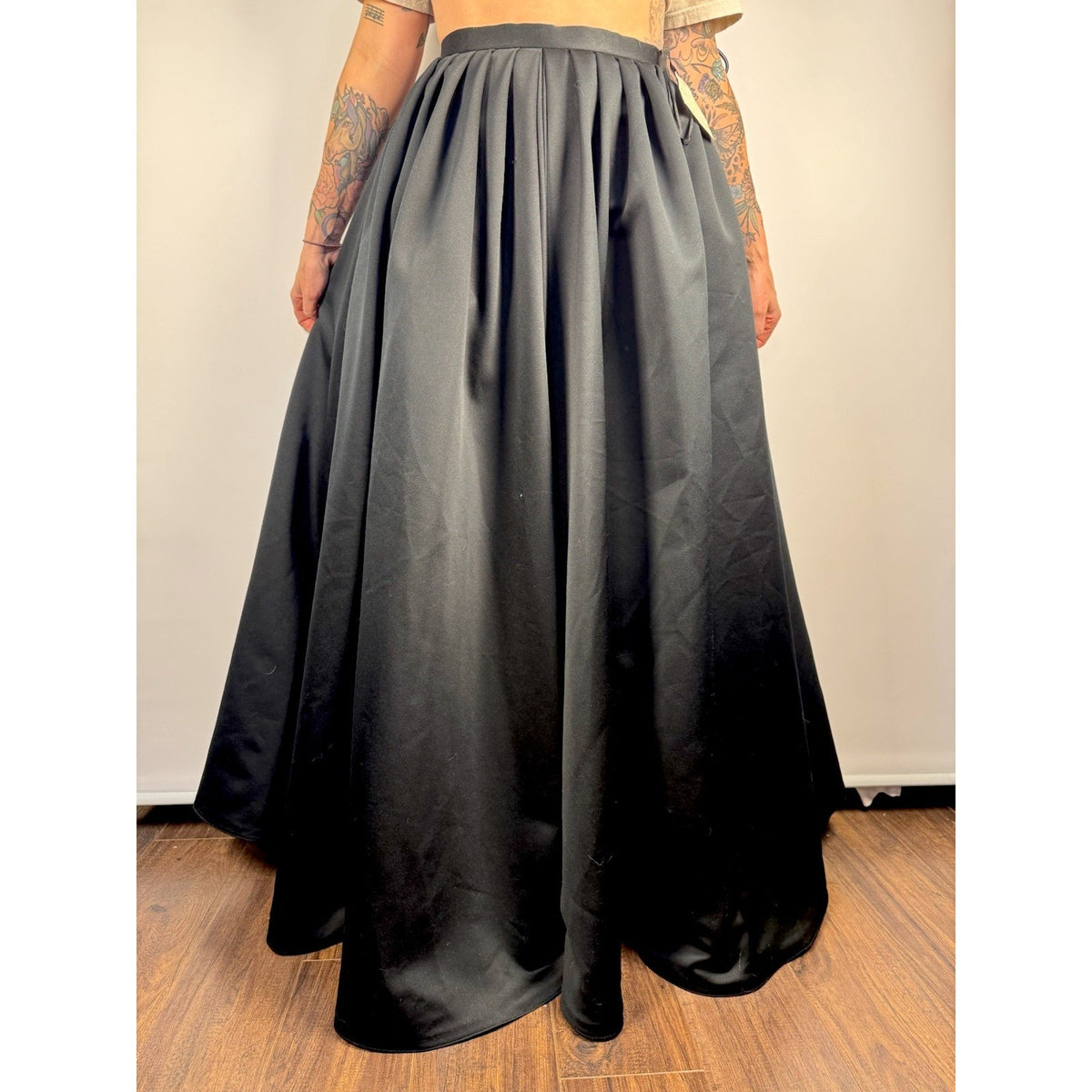 Vintage NWT Saks Fifth Avenue Victor Costa Circle Maxi Skirt Black Tulle Long