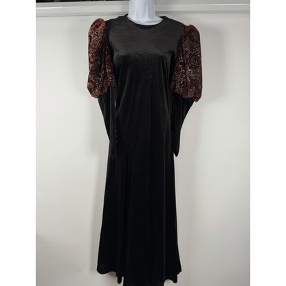 Vintage 80s David Brown Neiman Marcus Velvet Sequin Sleeve Gown