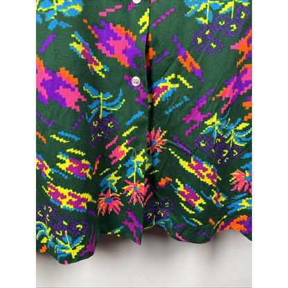 Vintage 1960s Miss Holly Psychedelic Floral Dagger Shirt - XL