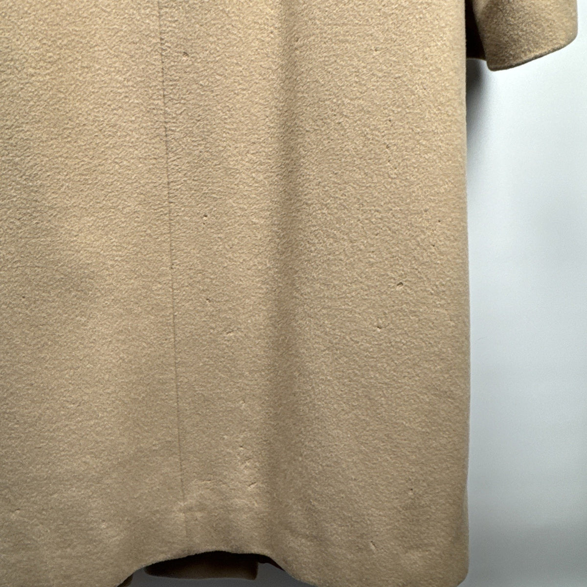 Vintage 1960s cream cashmere coat, silk lined, flawed, M/L