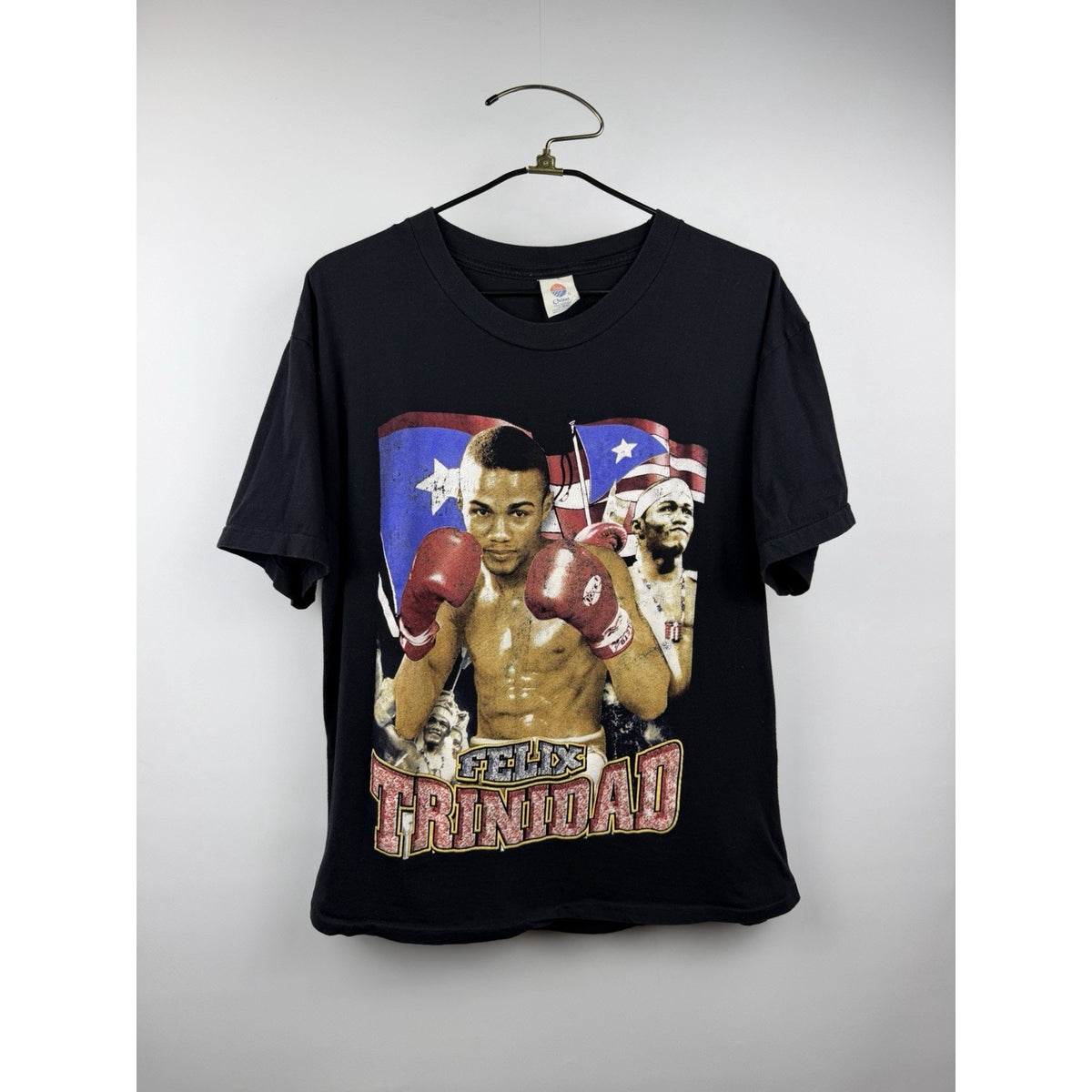 Vintage 90’s Felix Trinidad IBF Welterweight Boxing Rap Style Tee Rare XL 24x28