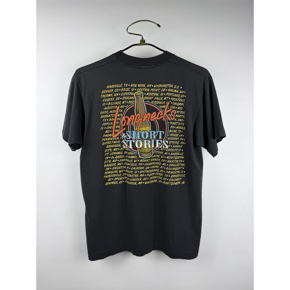 Vintage 1992 Mark Chesnutt Longnecks & Short Stories concert tee, L