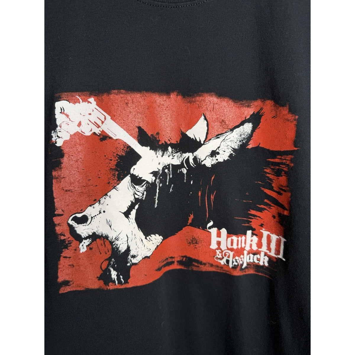 2009 Hank Williams III Assjack Country Metal Punk Double Sided Jerzees XL 23x29