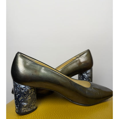 Vintage 70s Proxy psychedelic heel square toe block heel pumps, 11