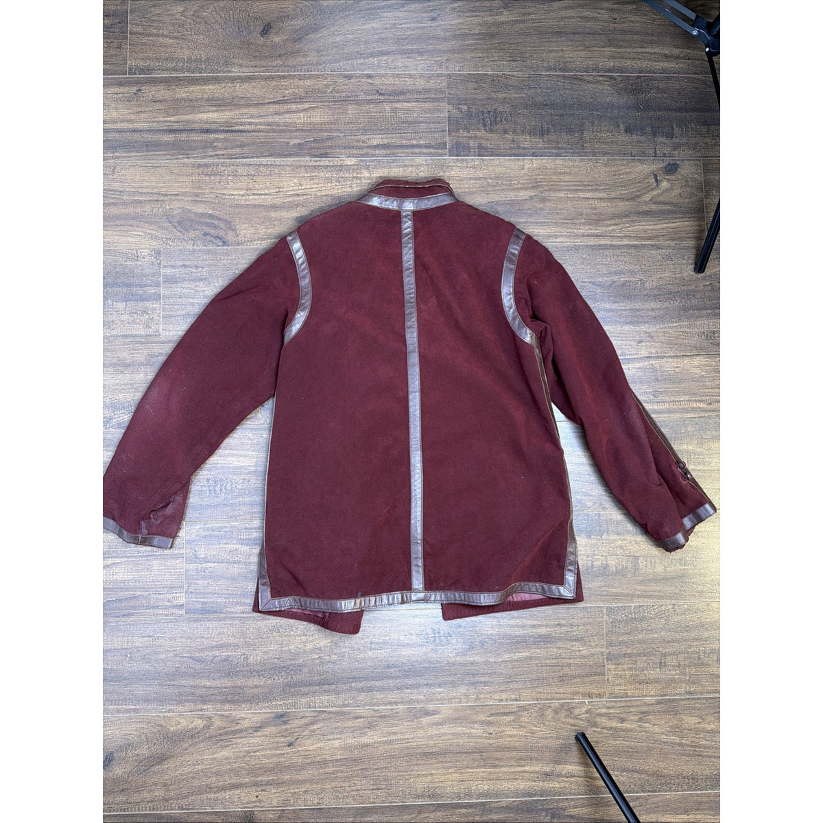 Vintage 1970s Lilli Ann burgundy suede military jacket, M/L