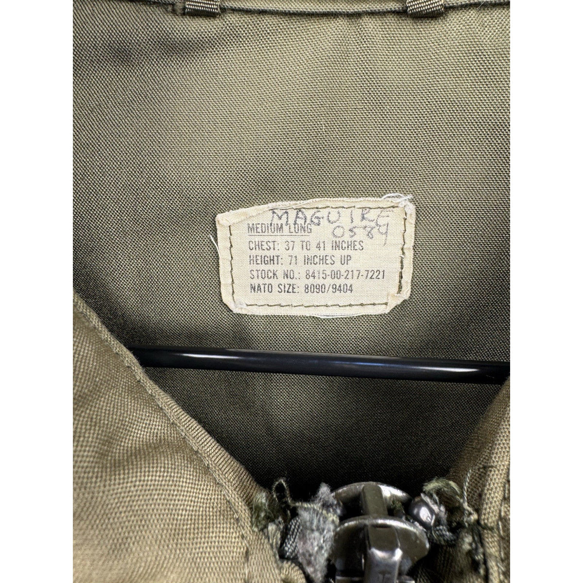 Cold weather military flyer’s jacket, NSN:8415-00-217-7221, vintage, MED-Long