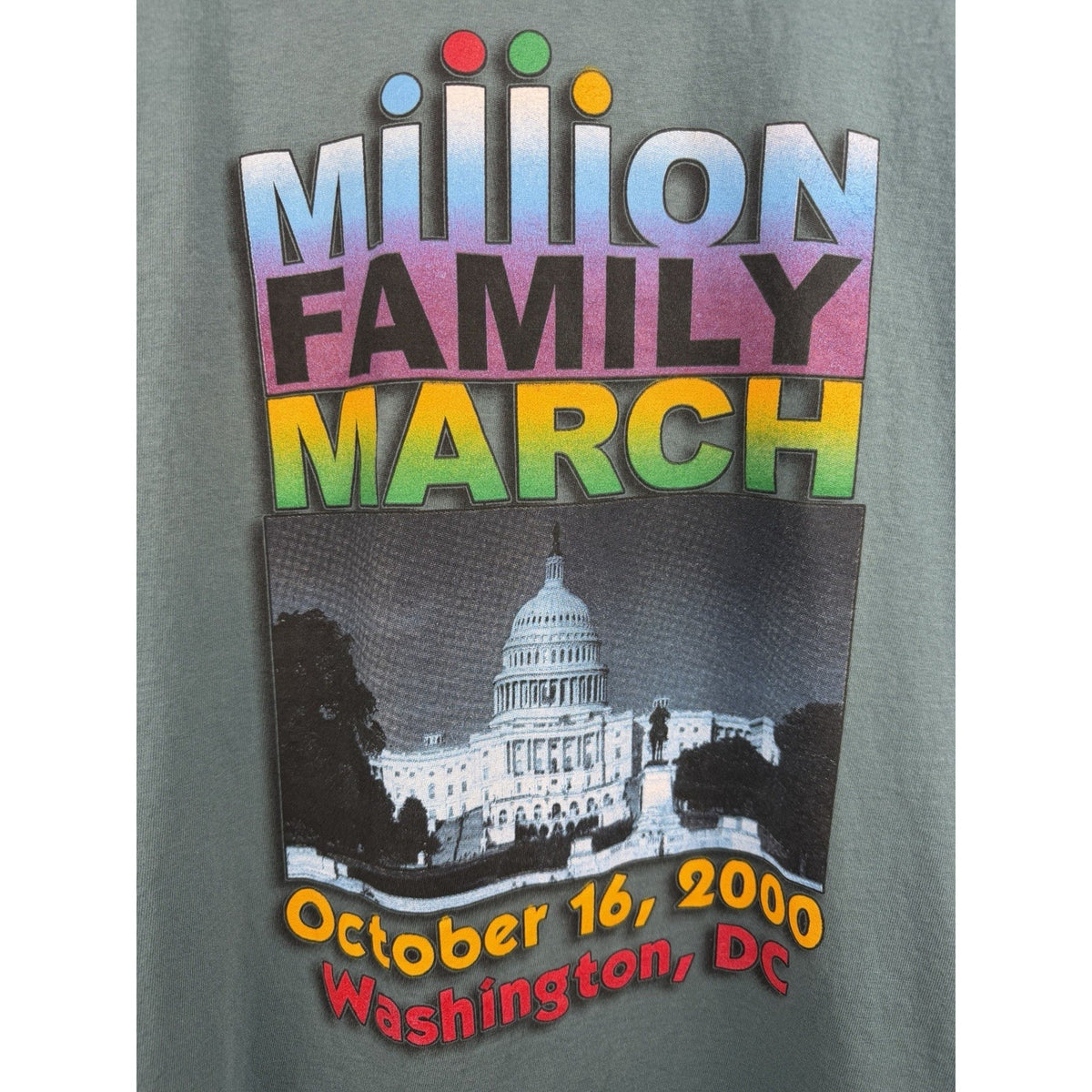 Vintage 2000 Million Family March Washington DC double sided tee, XXL