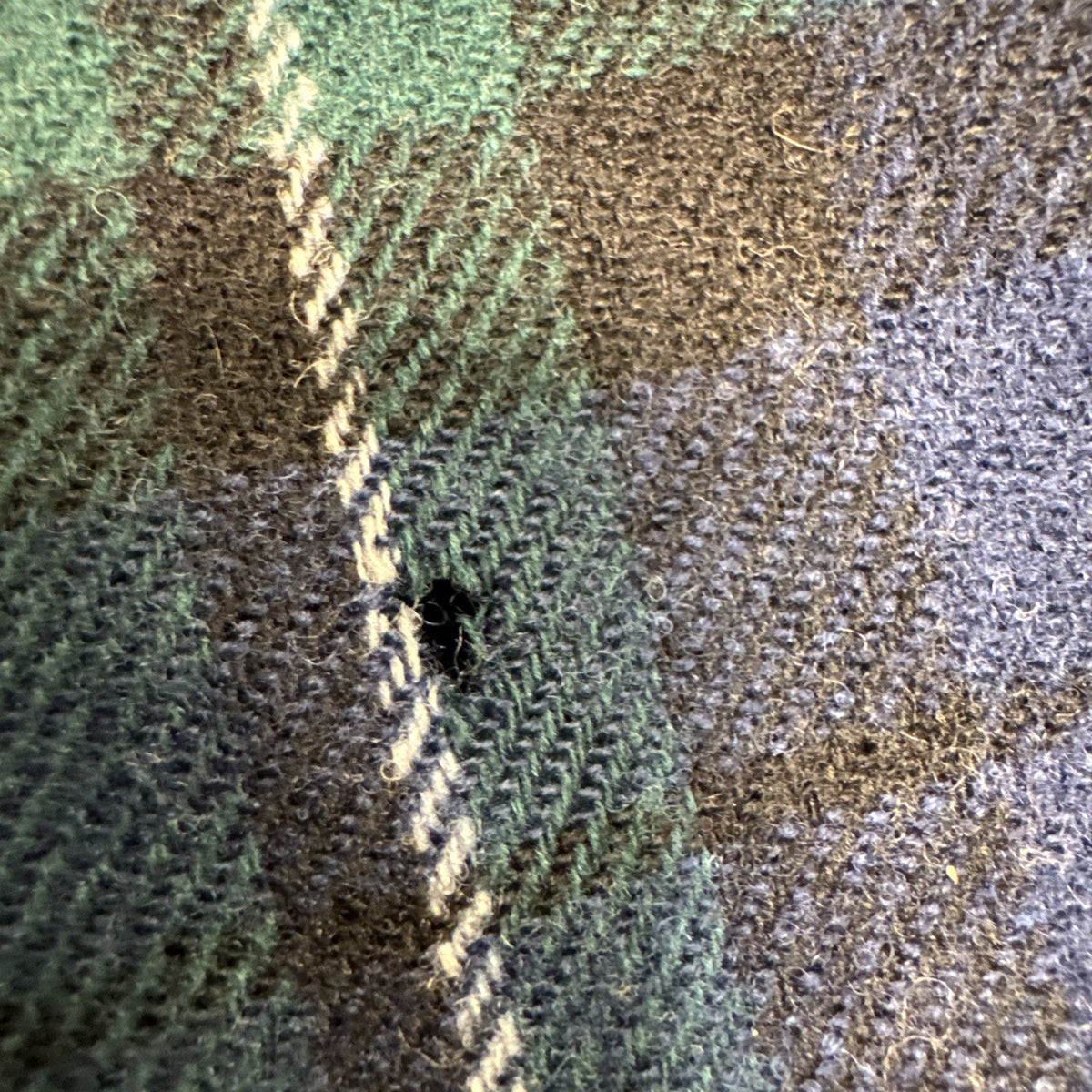 Vintage 70s Pendleton green and black plaid wool pants, 32 in waist
