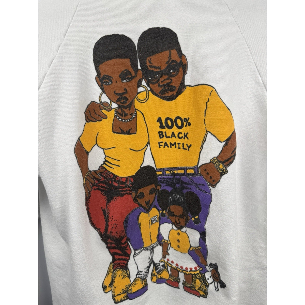 Vintage 90’s Black Culture 100% Black Family Rare Double Sided Crewneck M 19x25