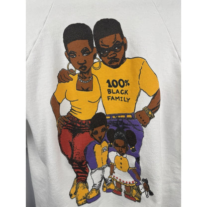 Vintage 90’s Black Culture 100% Black Family Rare Double Sided Crewneck M 19x25