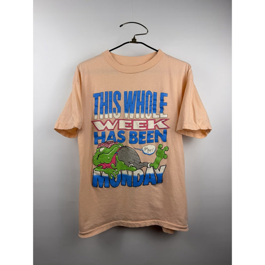 Vintage 80s "This Whole Week Has Been Monday" frog tee, XL