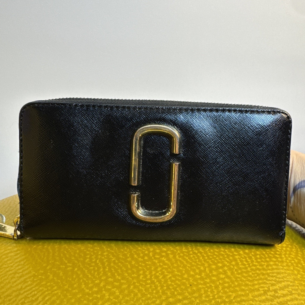 Marc Jacobs Black Pink Green Zip-around Snapshot Long Wallet - Good Used Bright