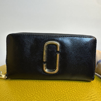 Marc Jacobs Black Pink Green Zip-around Snapshot Long Wallet - Good Used Bright