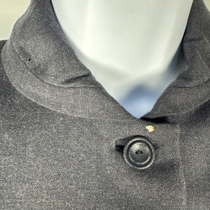 1940s Strawbridge & Clothier Wool Equestrian Jacket Belted Petite Gray XS