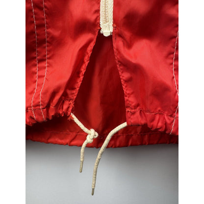 Vintage 1970s Ely & Walker red nylon windbreaker, zip hood, Talon, L