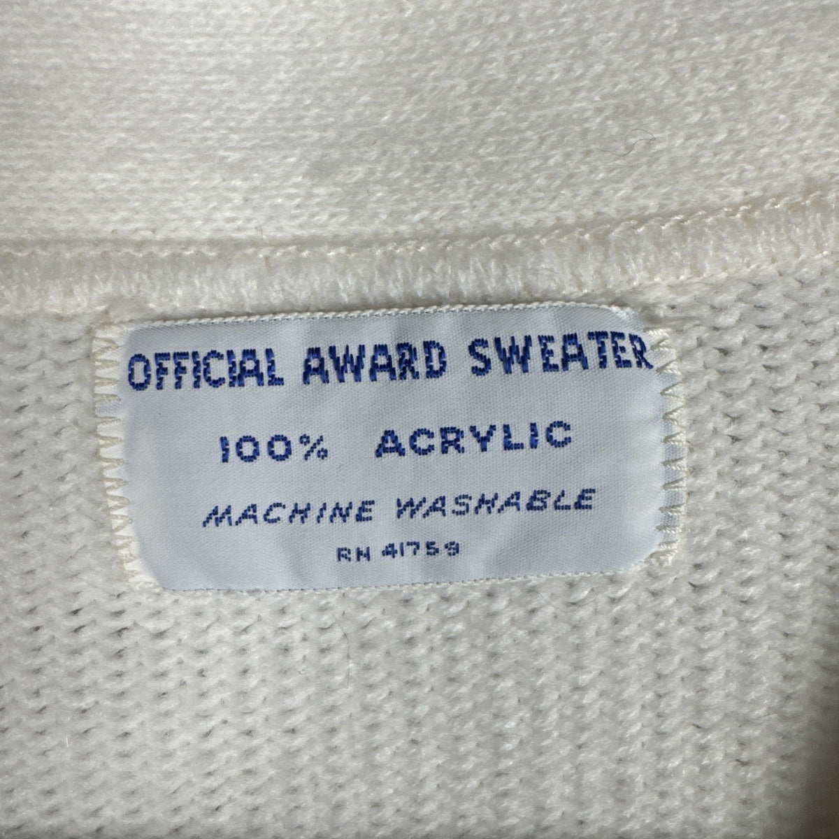 Vtg 60s White Cardigan Sweater Future Homemakers Of America Sz Large
