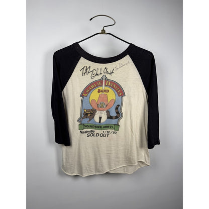 Vintage 1980 Charlie Daniels Band Rare SIGNED Raglan Volunteer Jam M 20x24