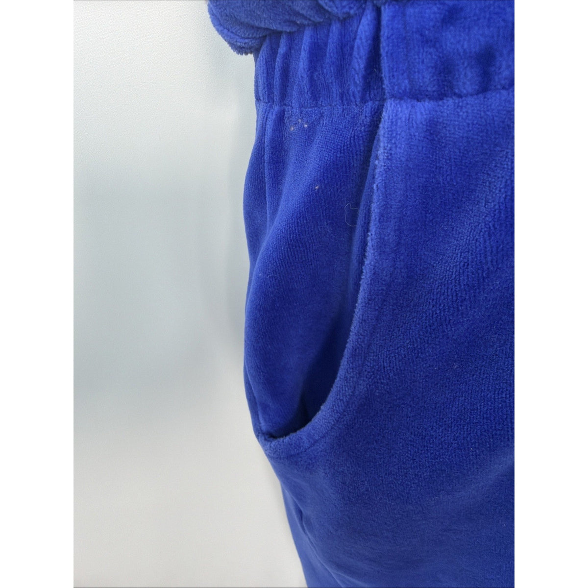 Vintage 1980s Nordstrom blue velour full zip jumpsuit with pockets, L
