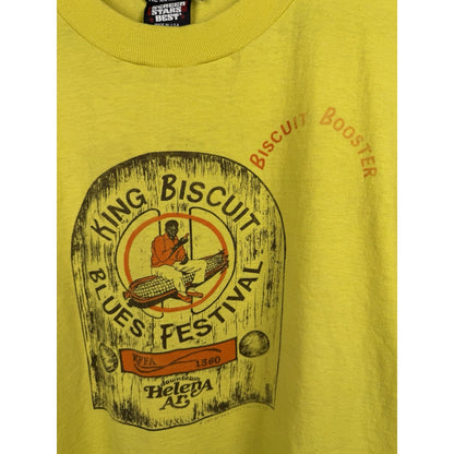 Vintage 1987 King Biscuit Blues Festival Helena AR Rare Booster Shirt L 22.5x26