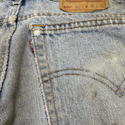 Vintage Levis 550 Jeans Mens 38x32 Relaxed Fit Thrashed Made USA 90s Denim