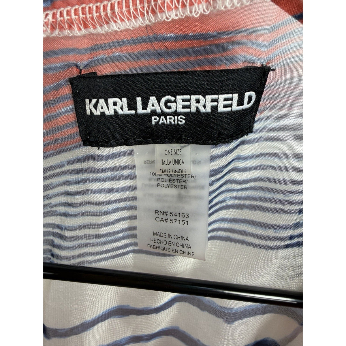 Karl Lagerfeld Swim Blue Red Nautical Stripes Caftan Maxi Coverup One Size Sheer