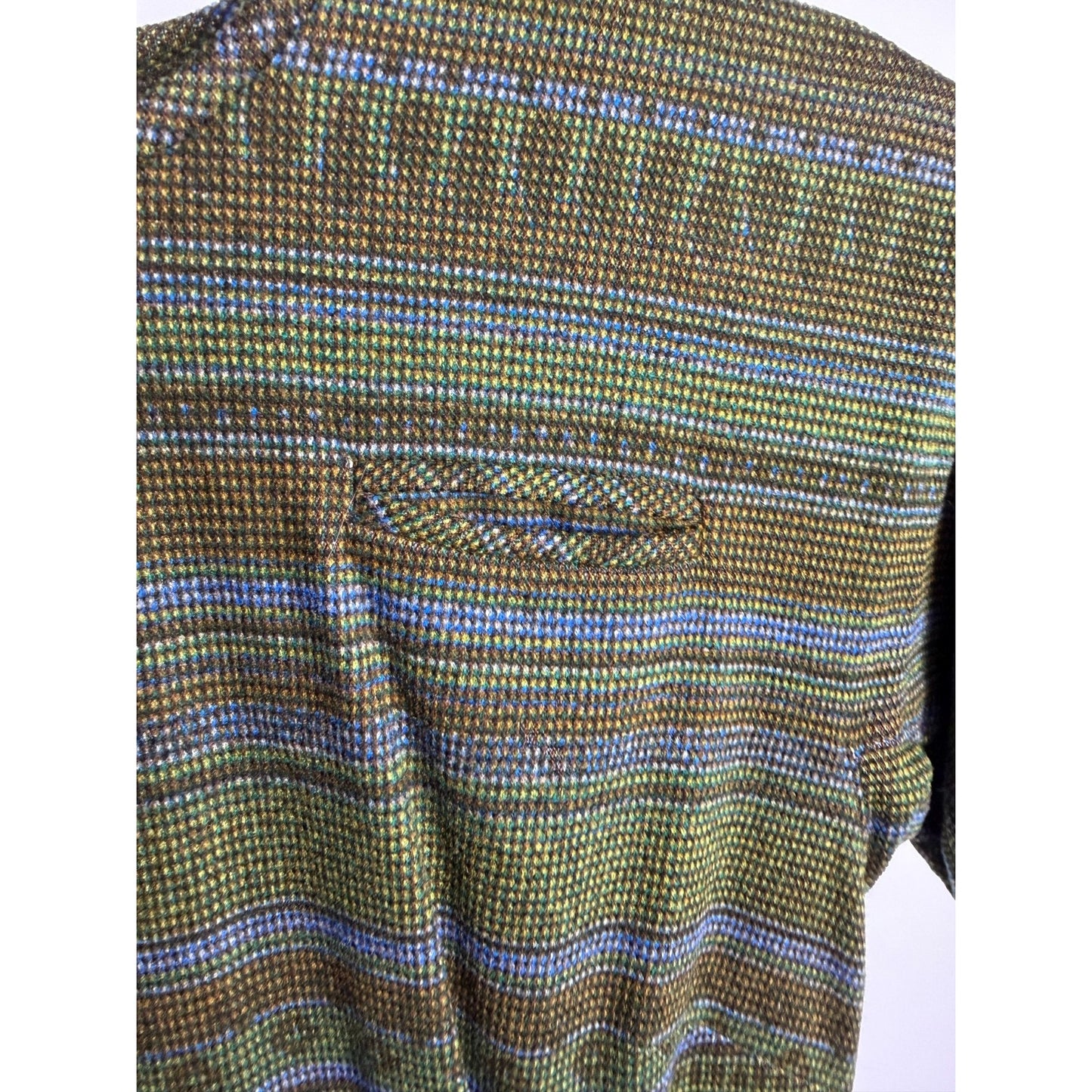 Vintage 40s 50s Soft Abstract Stripes Art button-back Dress XS MCM green brown