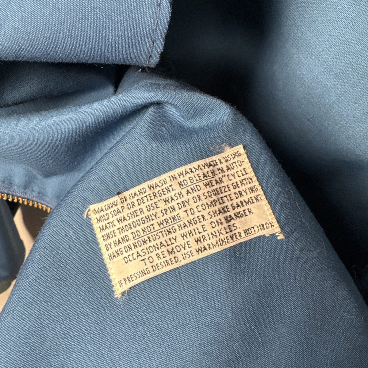 Blue Vintage Bomber Jacket Lightweight Large 1970s
