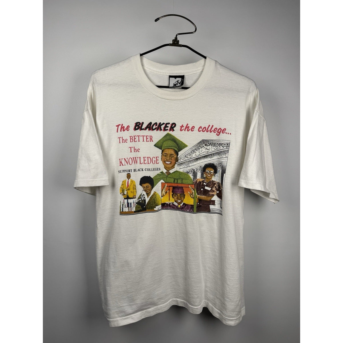 Vintage 1991 MTV The Blacker the College tee, single stitch, XL