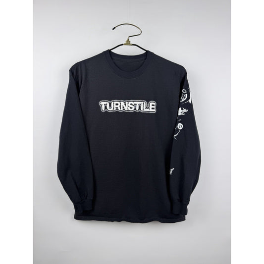 2021 Turnstile Glow On Blackout Glow On Long Sleeve Hardcore Punk Rock L 20.5x27