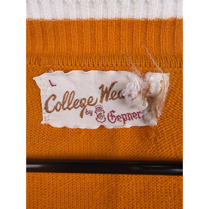 Vintage 1970’s College Wear By Gepner Tennessee Vols V-Neck Sweater Large 22x24