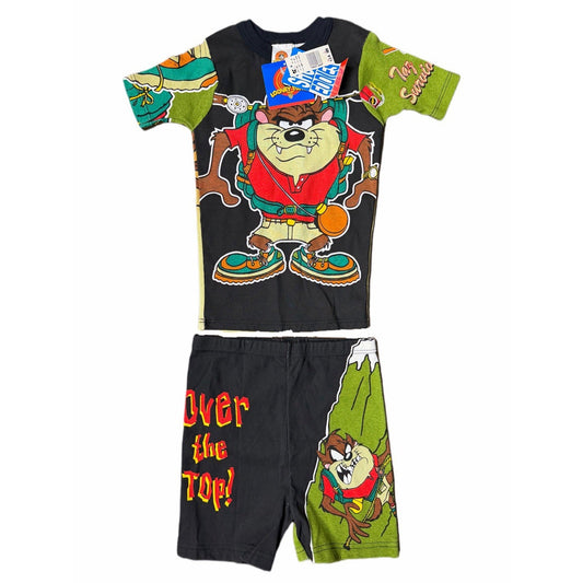 Vintage NWT 1997 Looney Tunes Taz Tasmanian Devil Pajama Set AOP Size 10 RARE