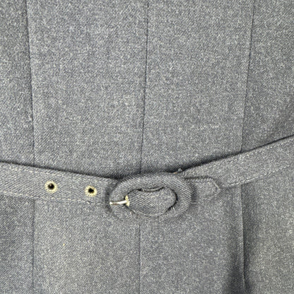 1940s Strawbridge & Clothier Wool Equestrian Jacket Belted Petite Gray XS