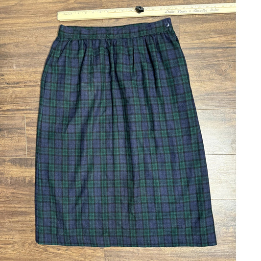 September nights, wool plaid skirt (1980s)