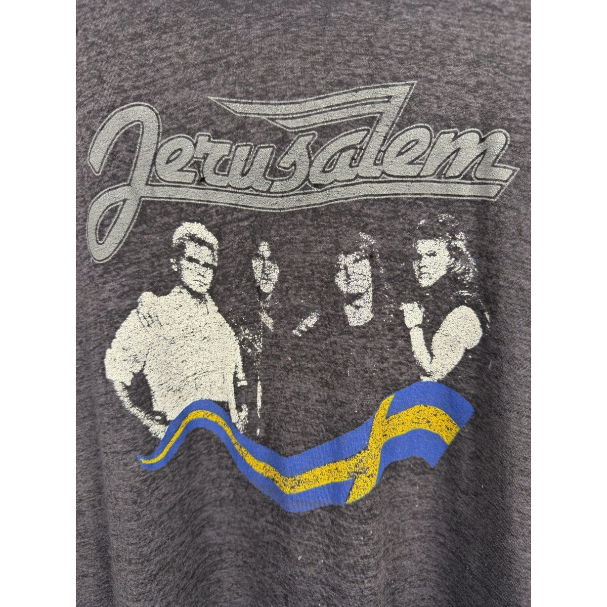 Vintage 1985 Jerusalem In His Majesty's Service tour tee, thrashed, XL