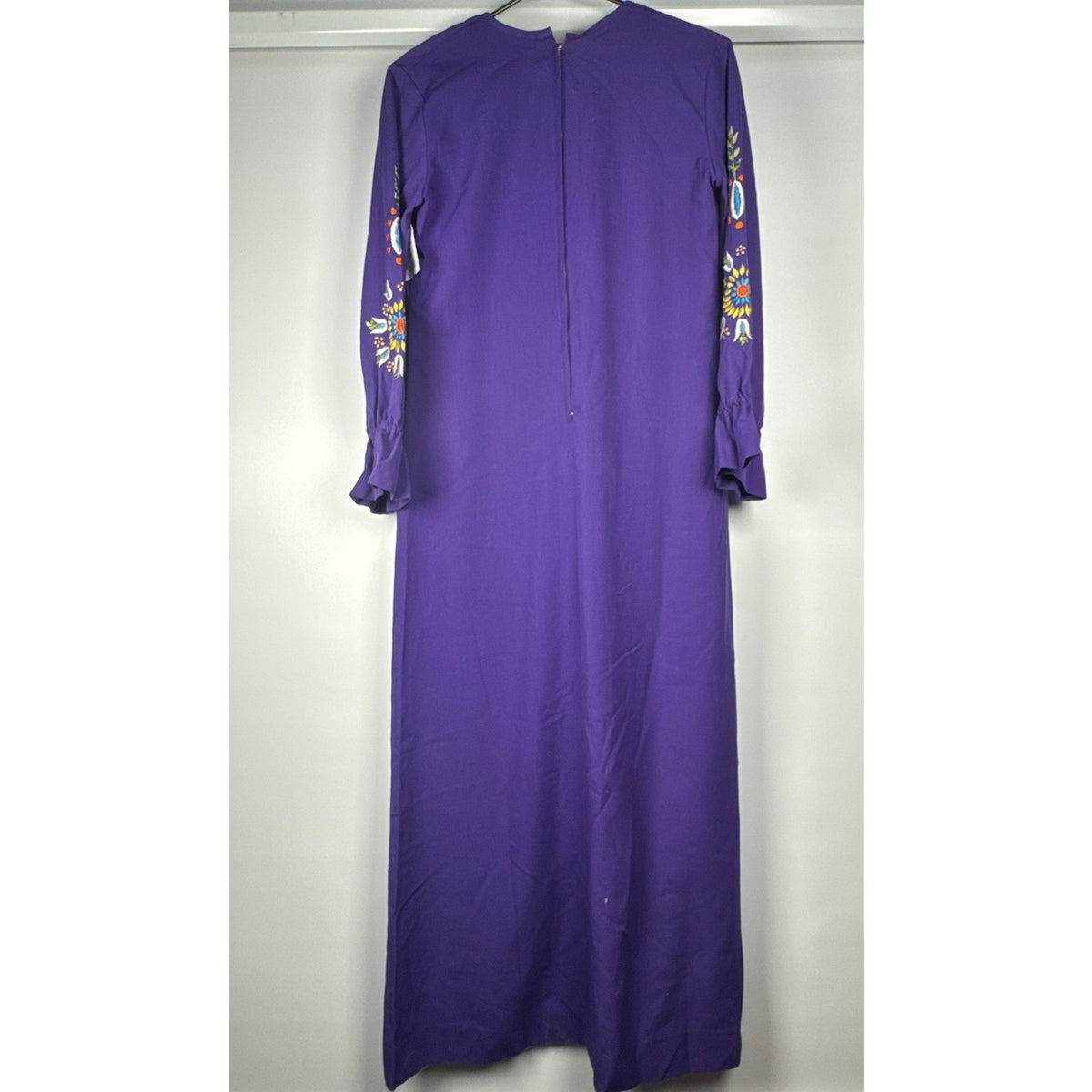 Vintage 1970s Maxi Floral Embroidered Peasant Dress Bordados Mary Vi Mexican