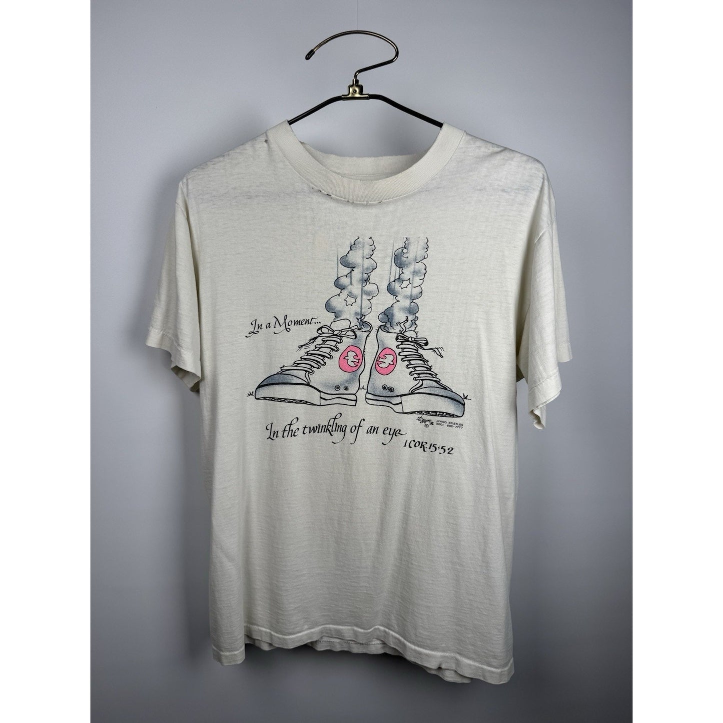 Vintage 1986 Living Epistles Twinkling Of An Eye Rapture Jesus Shirt Large 23x28