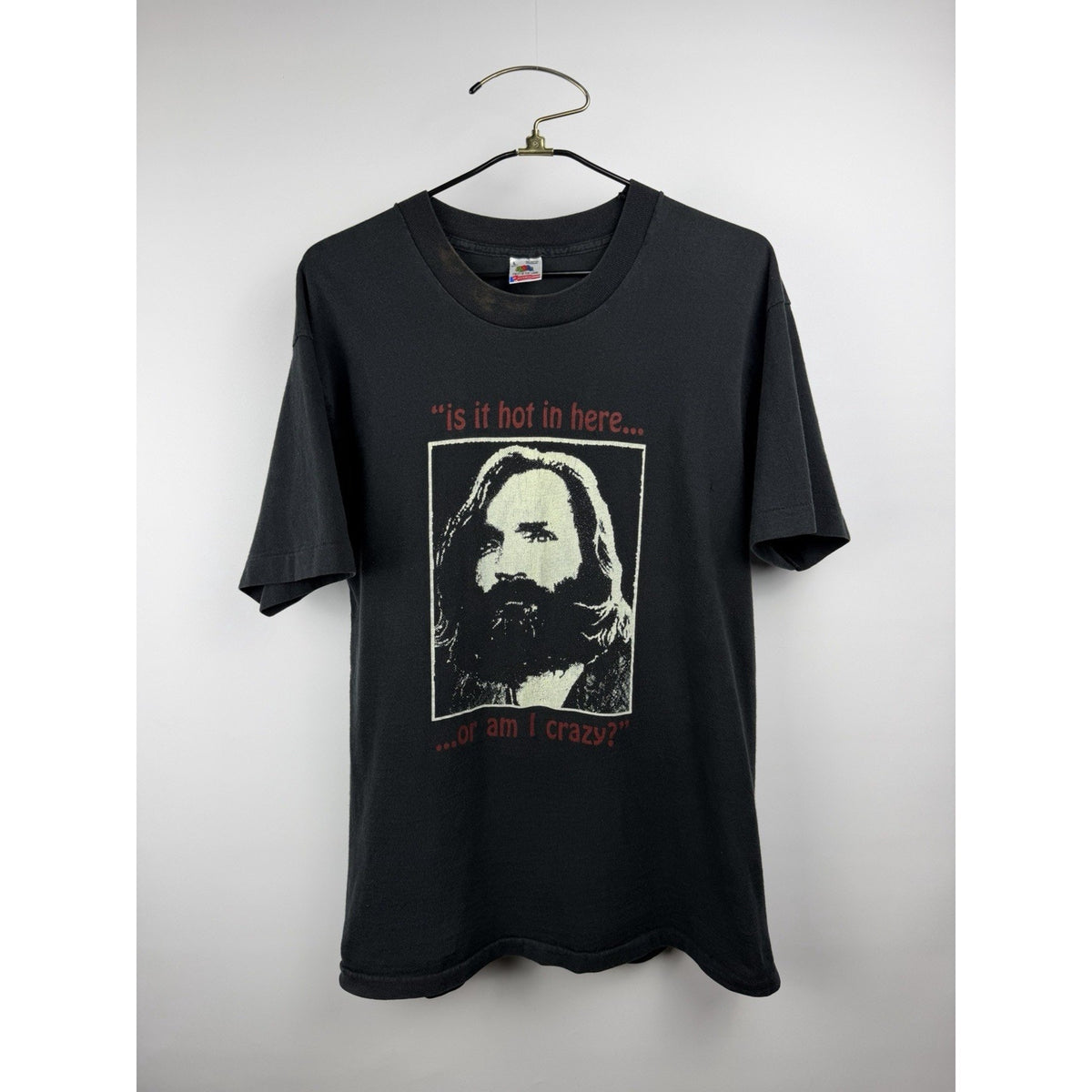 Vintage 90’s Charles Manson Is It Hot In Here… Single Stitch Rare GLOWS XL 23x31