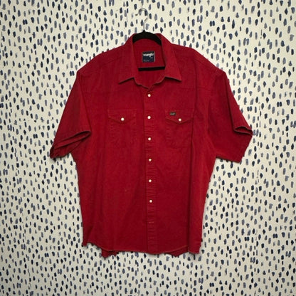 Big ole Cardinal Wrangler, short-sleeve button down (1980s)