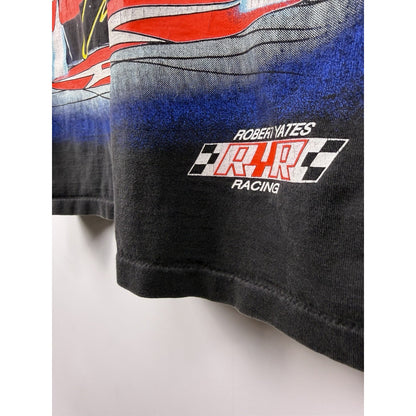 Vintage 90s Ernie Irvan Yates Rocket Nascar all over print tee, XL