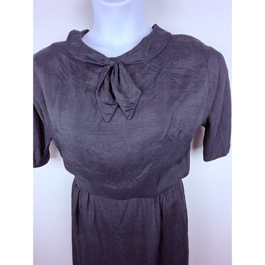 1960s navy blue vintage kerchief neck day dress medium