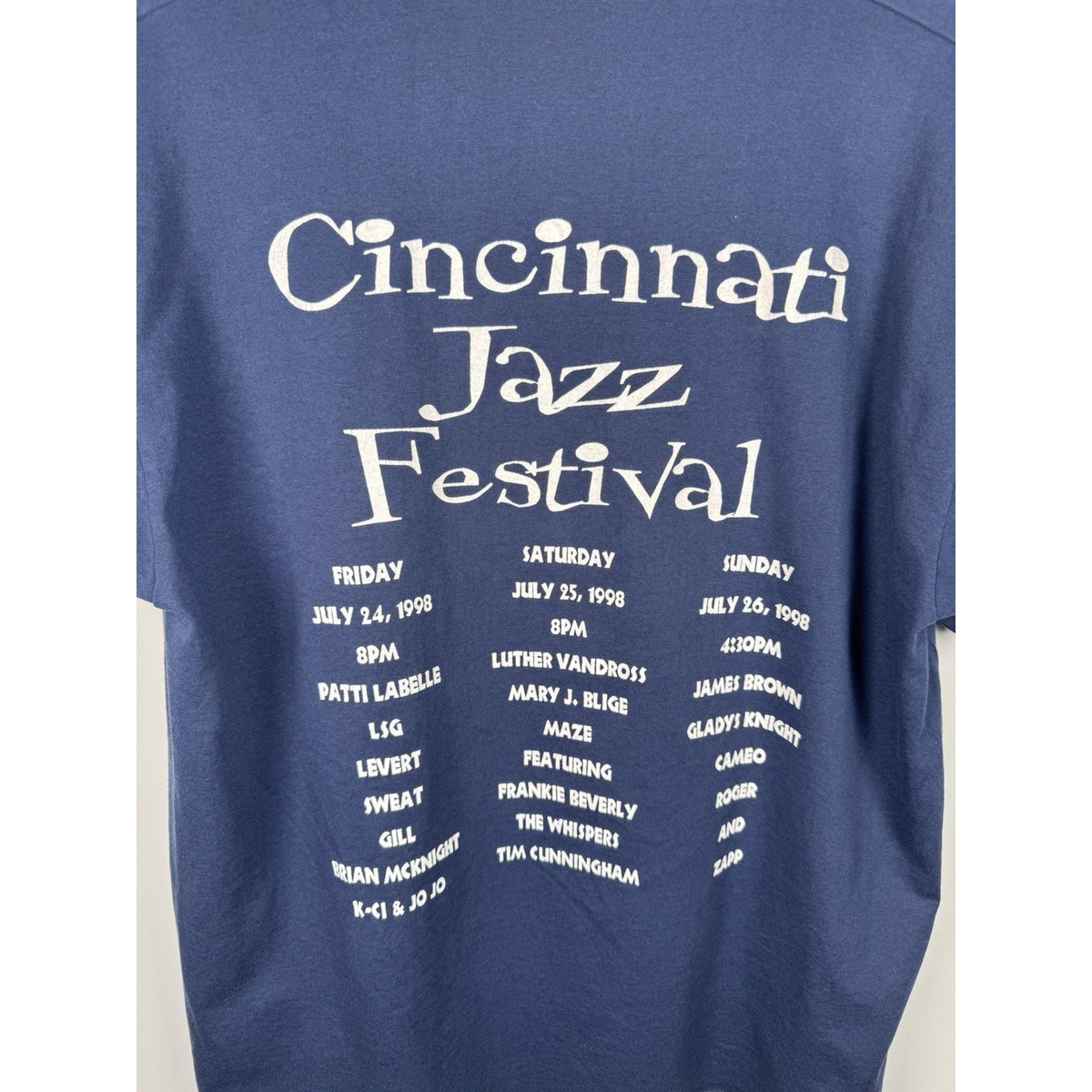 Vintage 1998 Cincinnati Jazz Fest Luther Vandross K-CI & JOJO XL 23x30 t-shirt