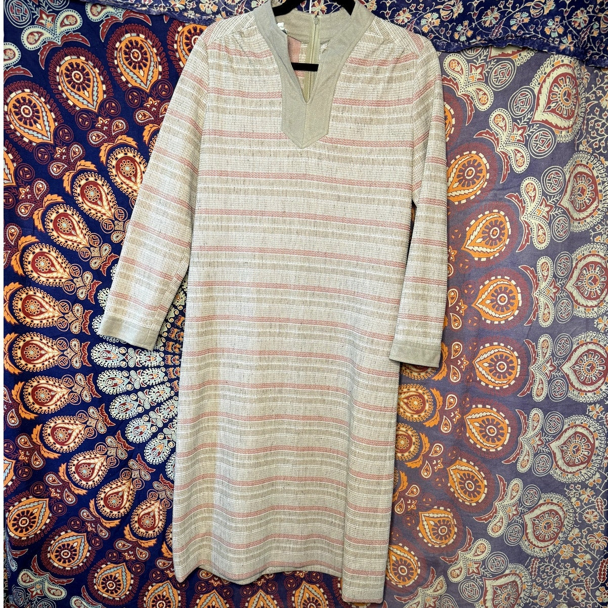 Shift in focus, woven shift dress (1970s)