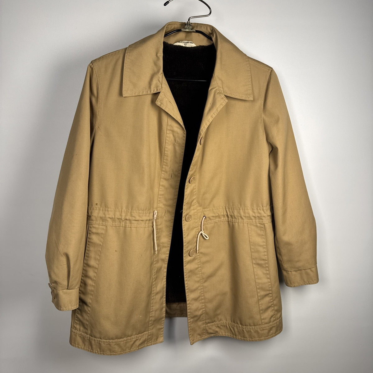 Vintage Herman Kay Khaki Sherpa Chore Work Coat Medium
