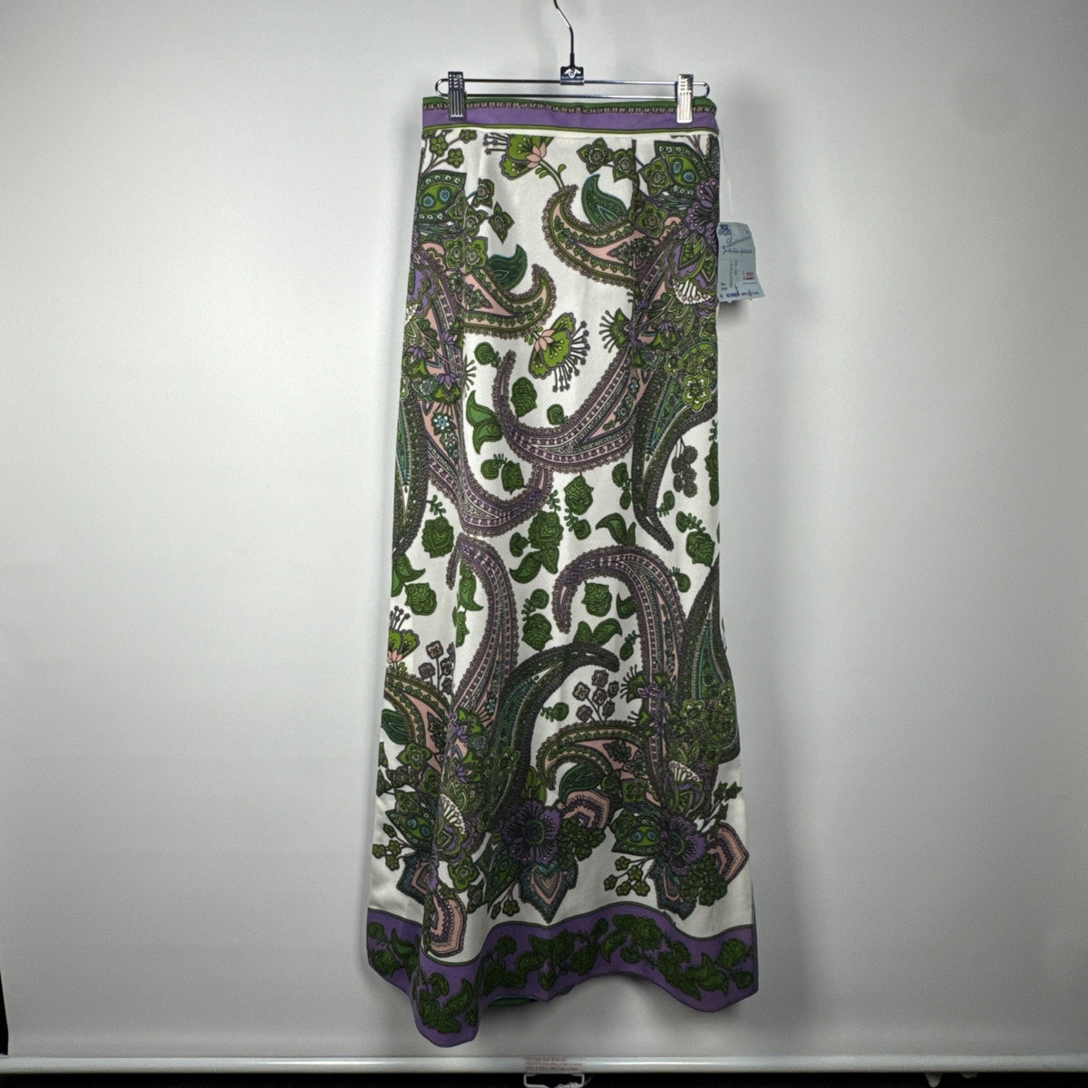 NWT Rare VTG Psychedelic Hippie 60s Floral Paisley Boho Maxi Skirt Small medium