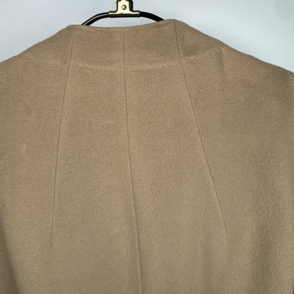 Vintage 1960s cream cashmere coat, silk lined, flawed, M/L